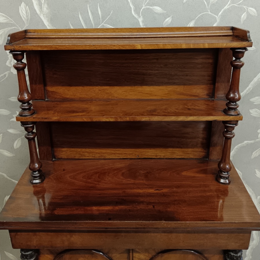 Small Regency mahogany chiffonier bookcase (20).jpg